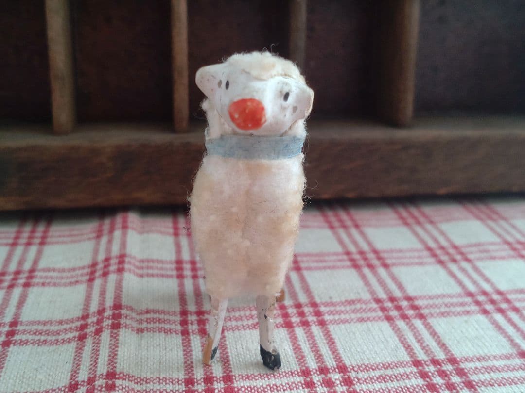 ドイツ　ベビー　ビスクドール　ミニョネット　ひつじ　たまご型BOX　イースター