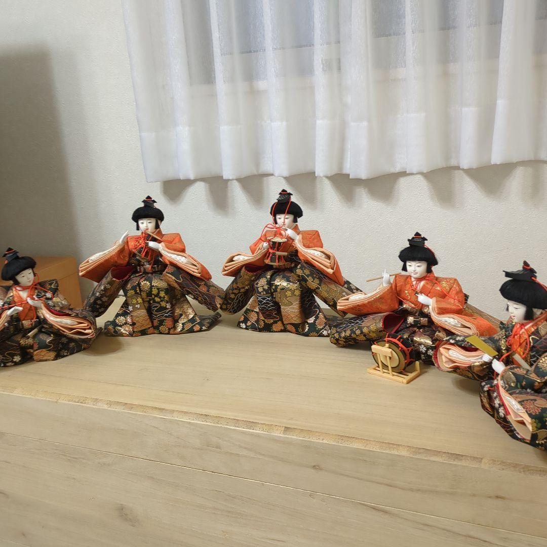 【shinsuke】お雛様七段飾り　人形15体+雪洞　桐箱入り　ビンテージ