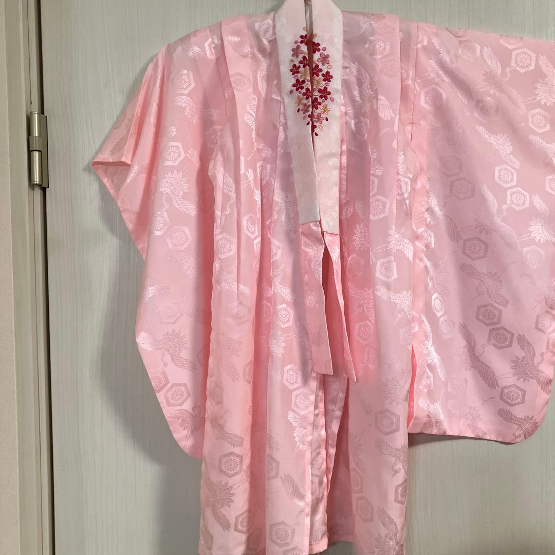 七五三用 花柄衣装 ピンクと白