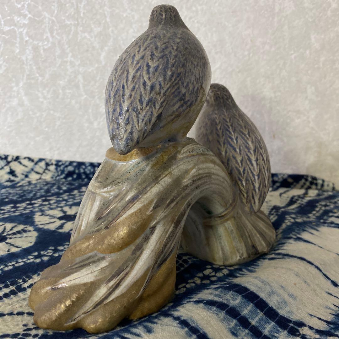 真葛香山　鳥　置物