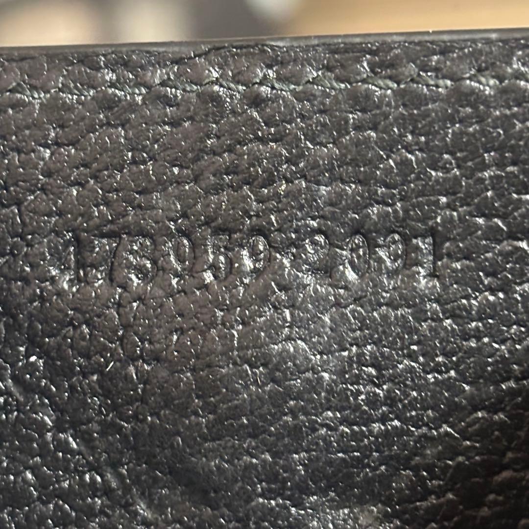 良品 グッチ GGマーモント ケース 473959 レザー ブラック