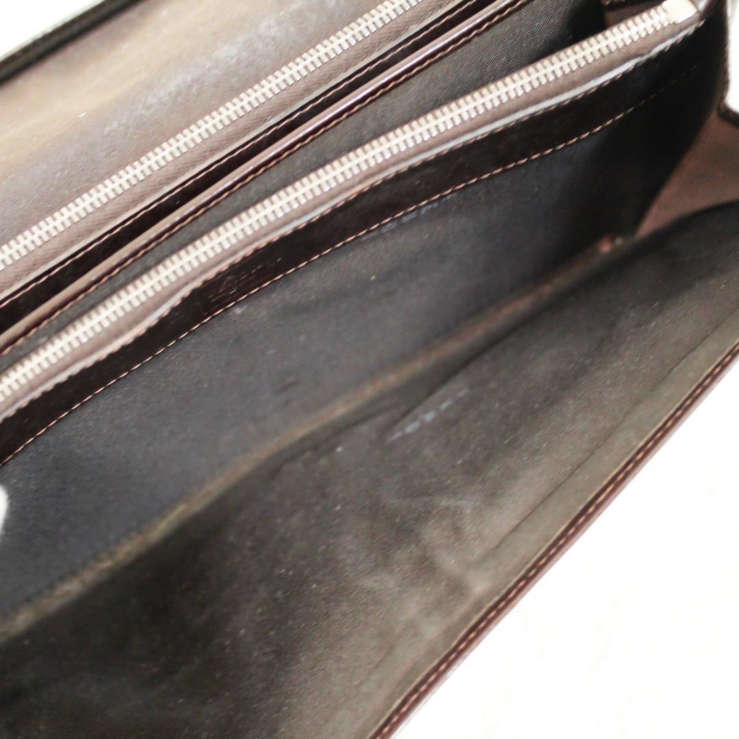 激レア 美品 フェンディ 長財布 マンマ金具 ズッカ柄 キャンバス ブラウン