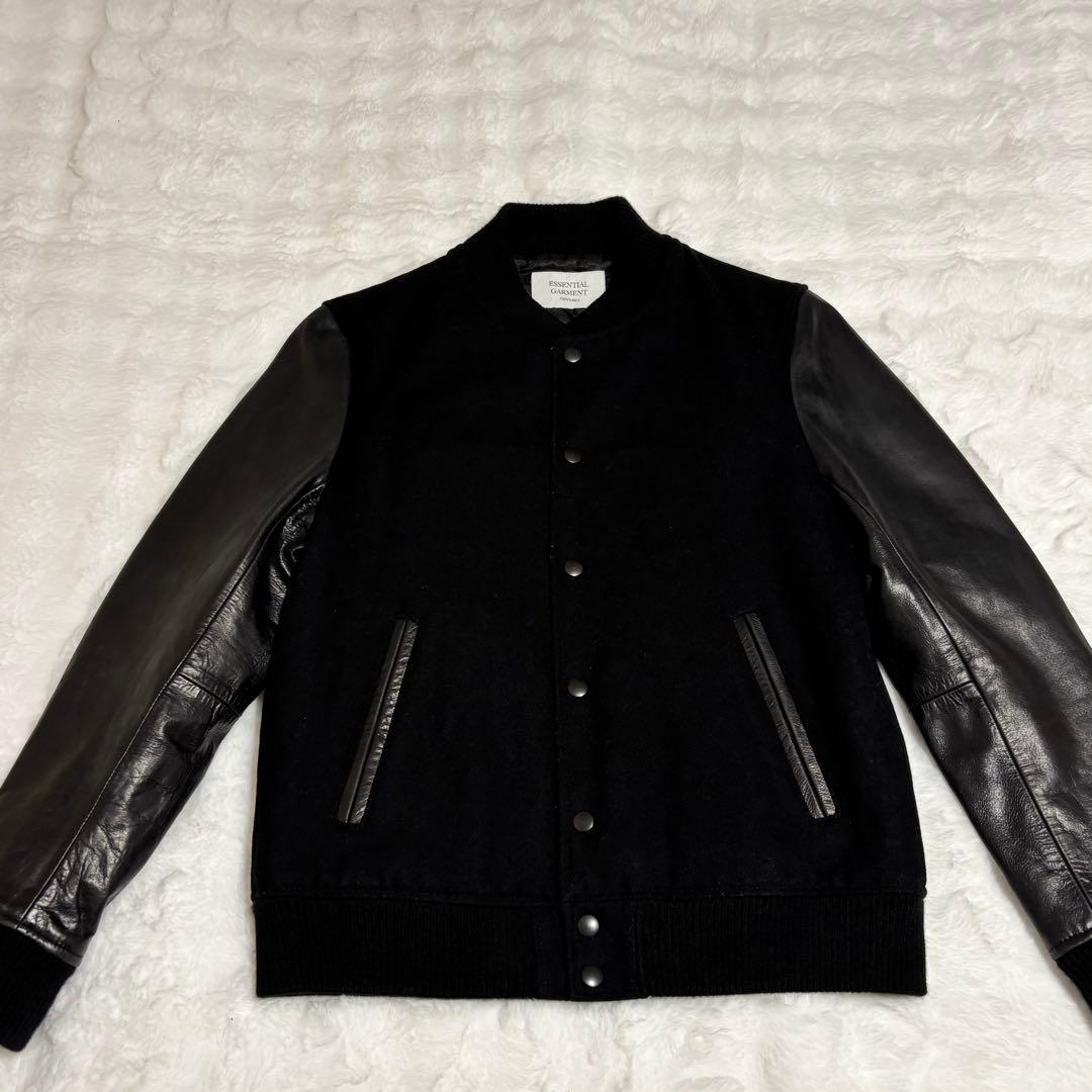 ✨美品メンズビギ MEN'S BIGI スタジャン　本革　牛革　ウール　サイズＬ