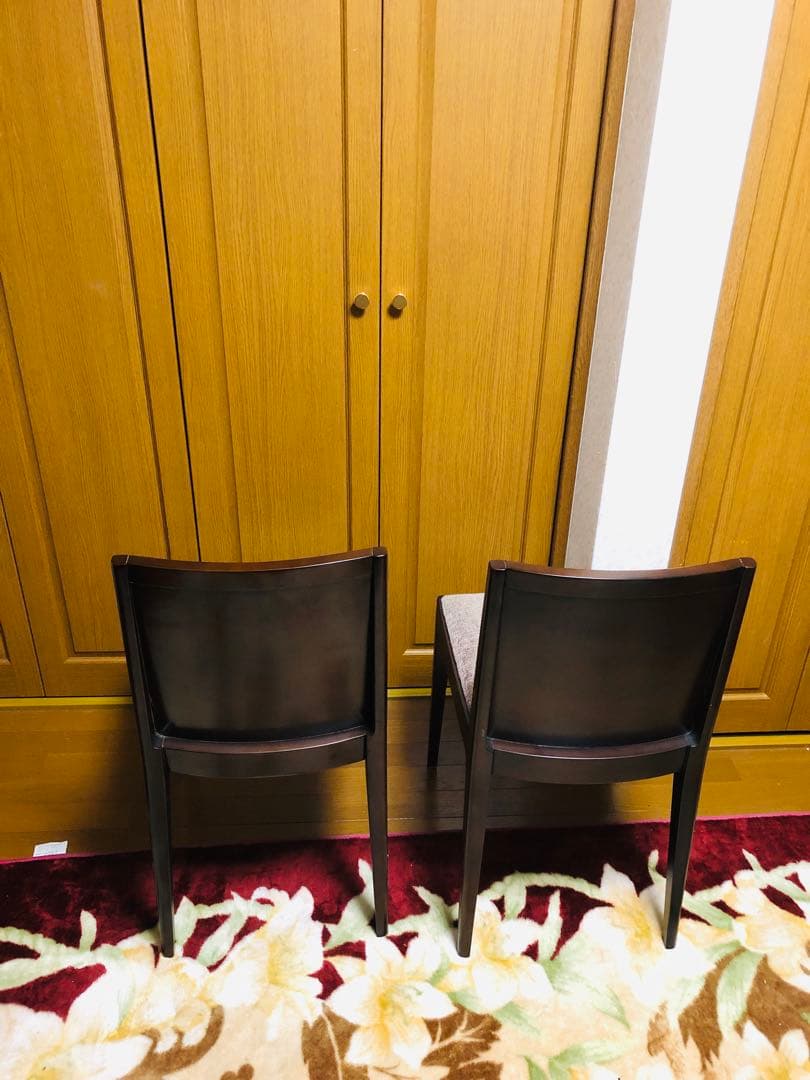 SOGO／相合家具　ブラウンファブリック　ダイニングチェア　2脚セット　①