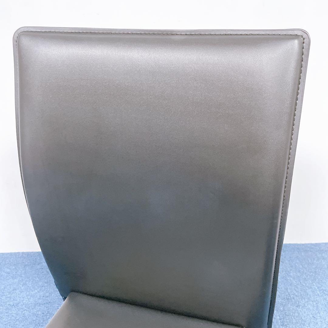 【未使用送料込】あずま工芸 レザーダイニングチェア 黒 2脚セット②