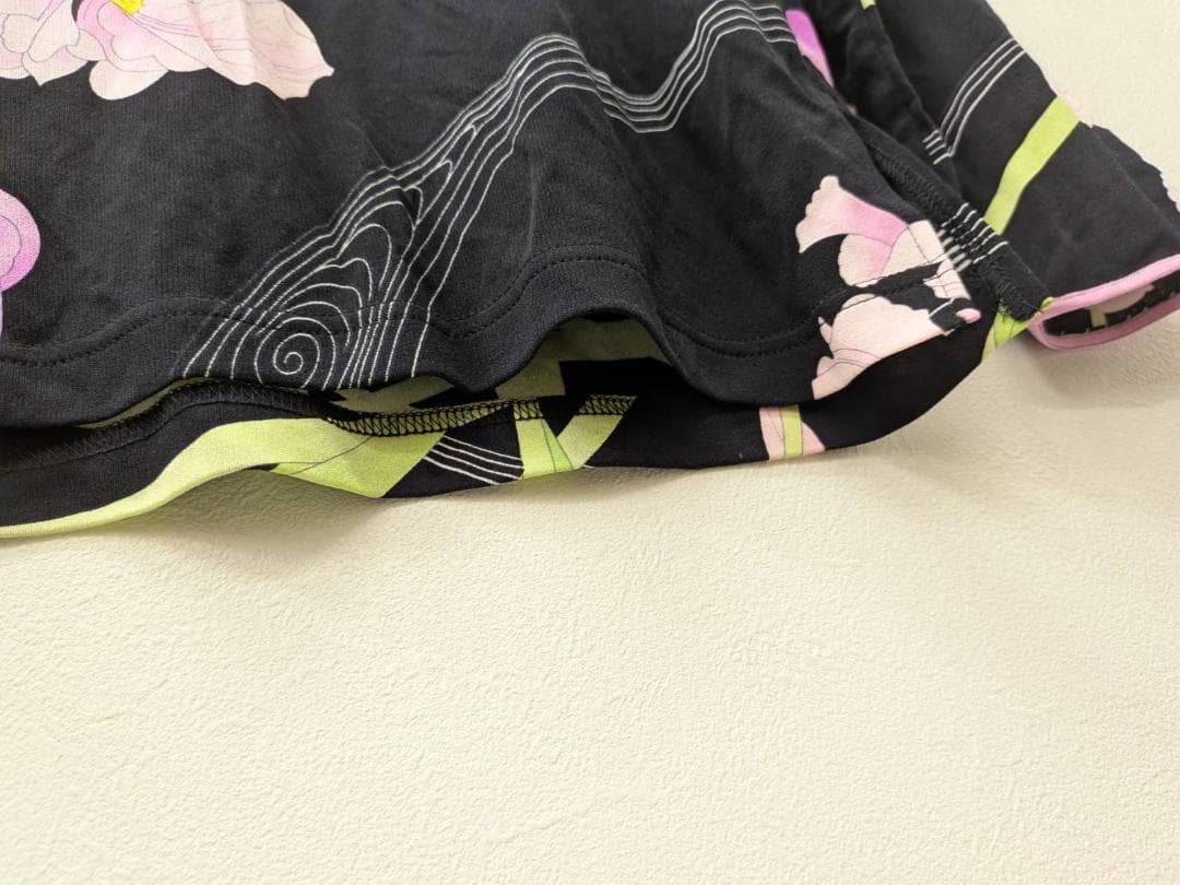 【未使用】 LEONARD レオナール ブラック 花柄 カットソー 40