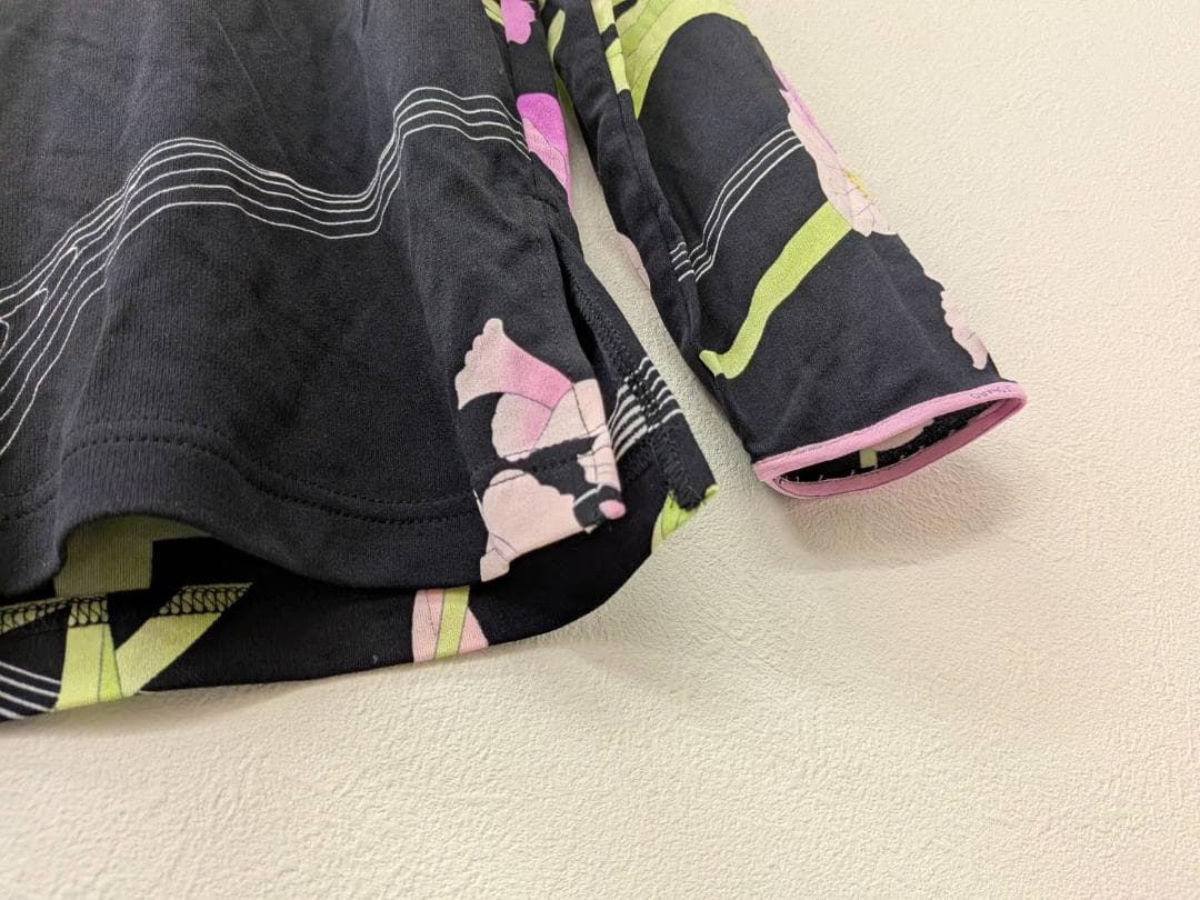 【未使用】 LEONARD レオナール ブラック 花柄 カットソー 40