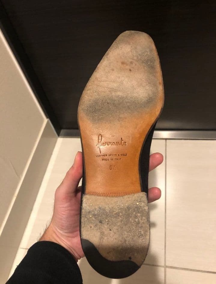 Ferrante 黒 スエード ローファー