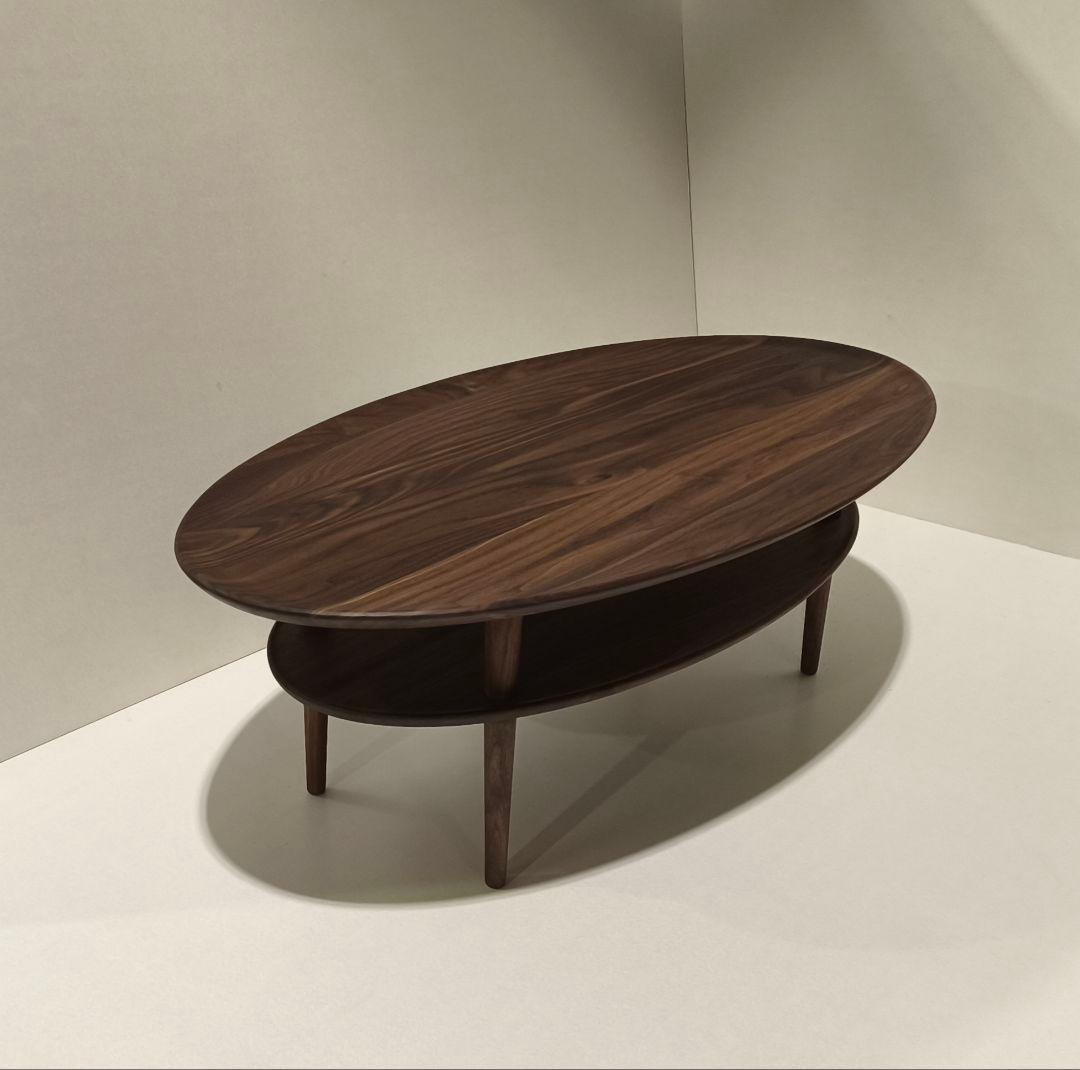 ボルドオーバル１０５ ウォールナットリビングテーブル無垢　レガーレ