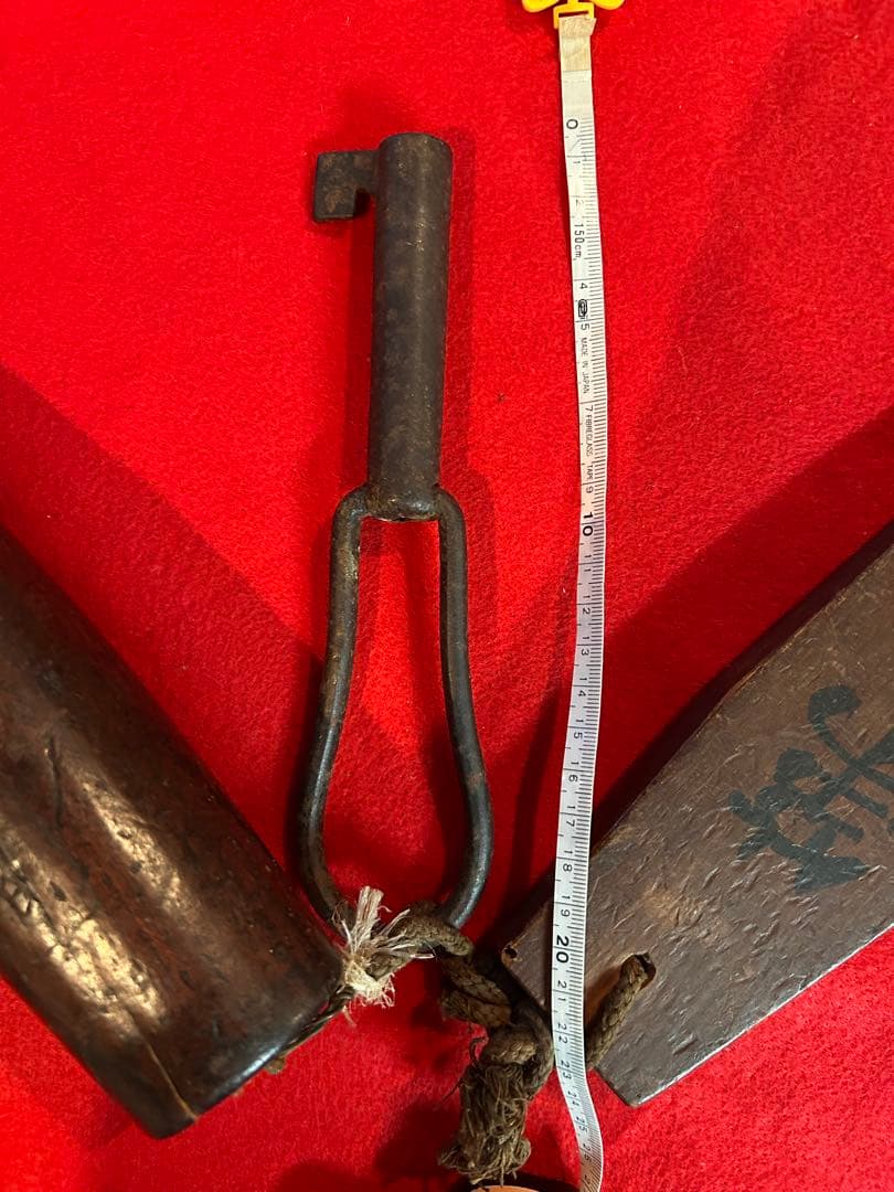 松平家の蔵の鍵　古いカギ　松平氏印　江戸時代　外扉と内扉用　希少