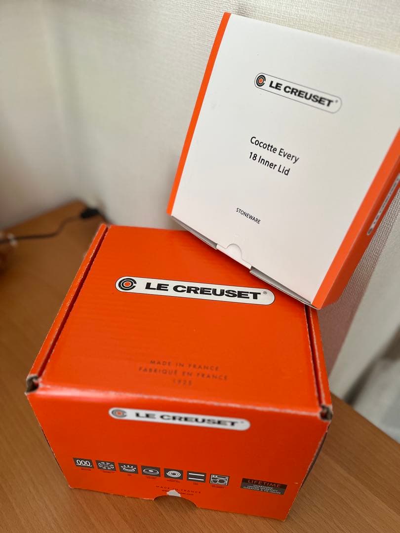 【新品　未使用】ル・クルーゼ　ココット　エブリィ 18 メレンゲ 2点セット