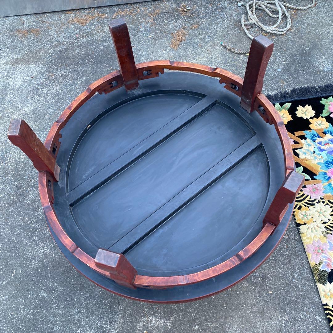 朱色　円形座卓 丸座卓　ちゃぶ台　75cm