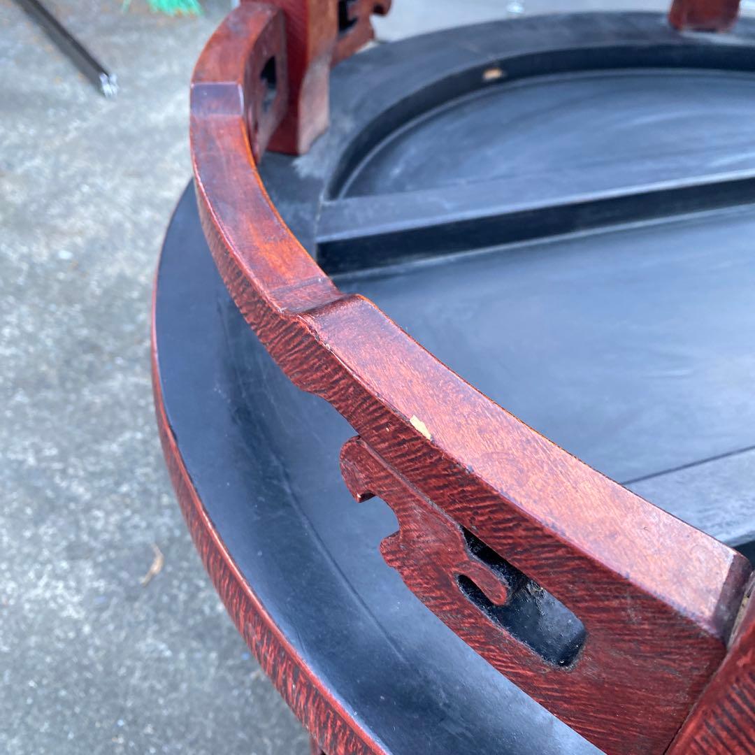 朱色　円形座卓 丸座卓　ちゃぶ台　75cm