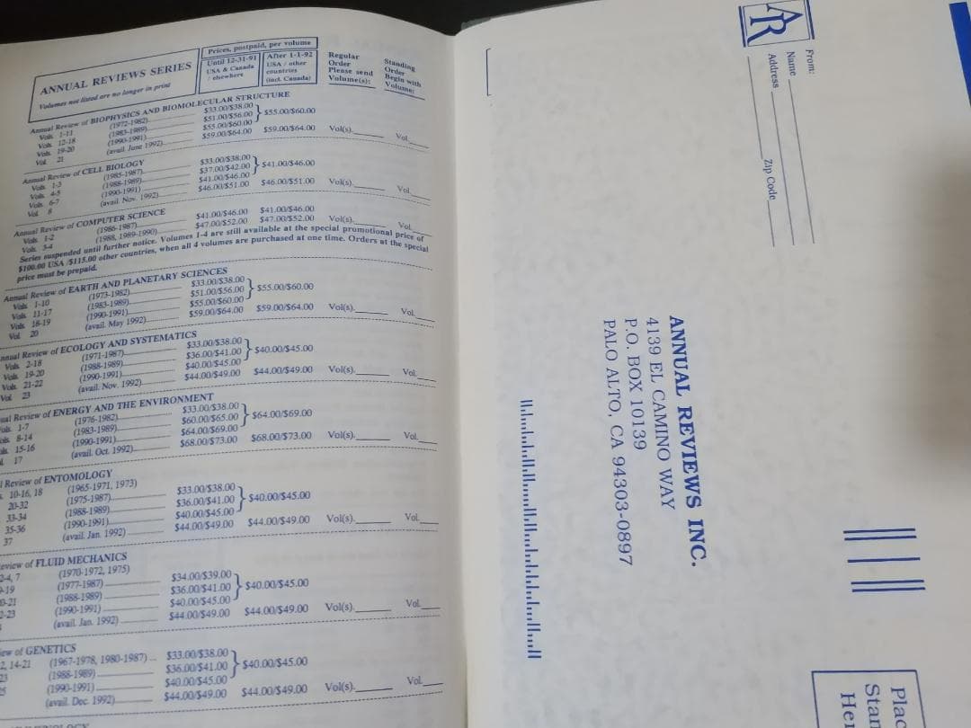 ANNU REV PHYS CHEM v43 1992 物理化学年次学術雑誌