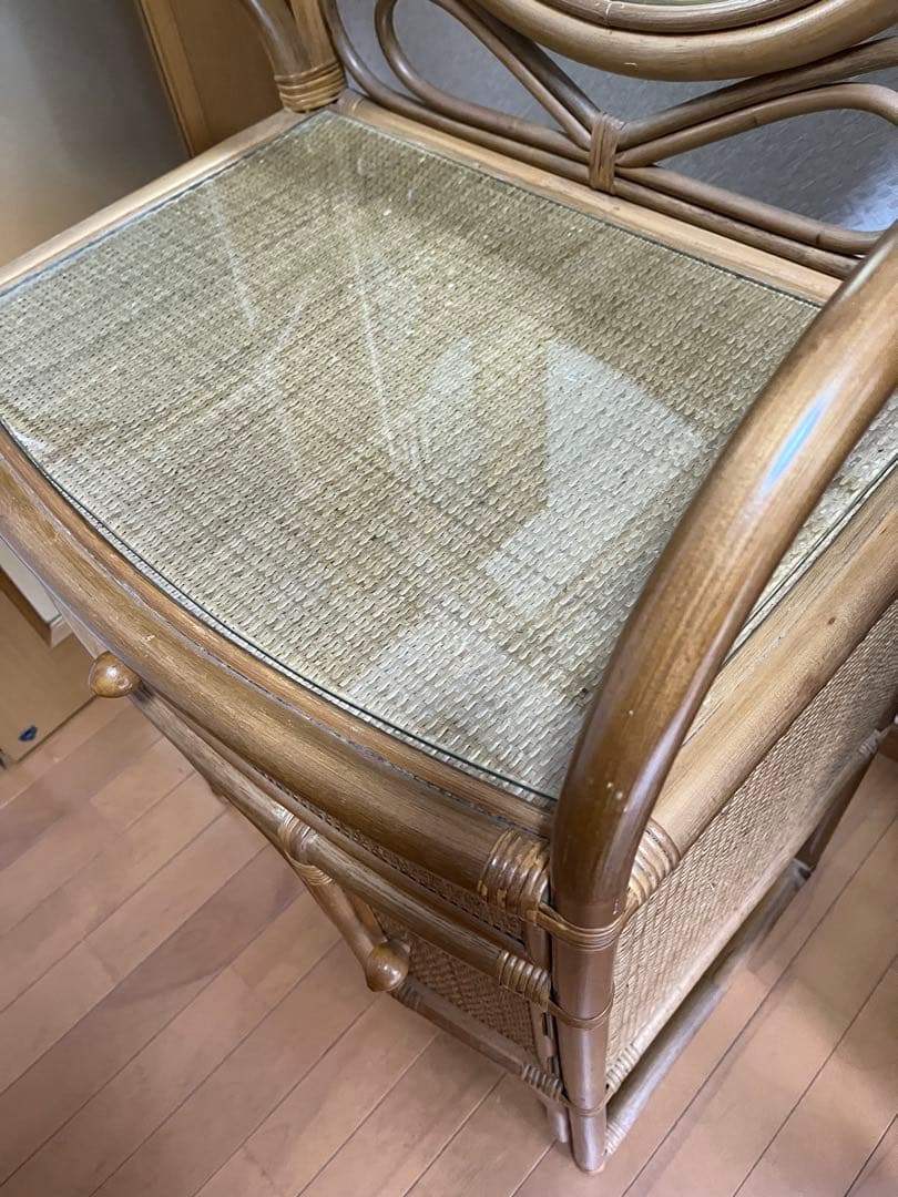 籐家具　籐　鏡台　ドレッサー　ビンテージ　ヴィンテージ　古家具