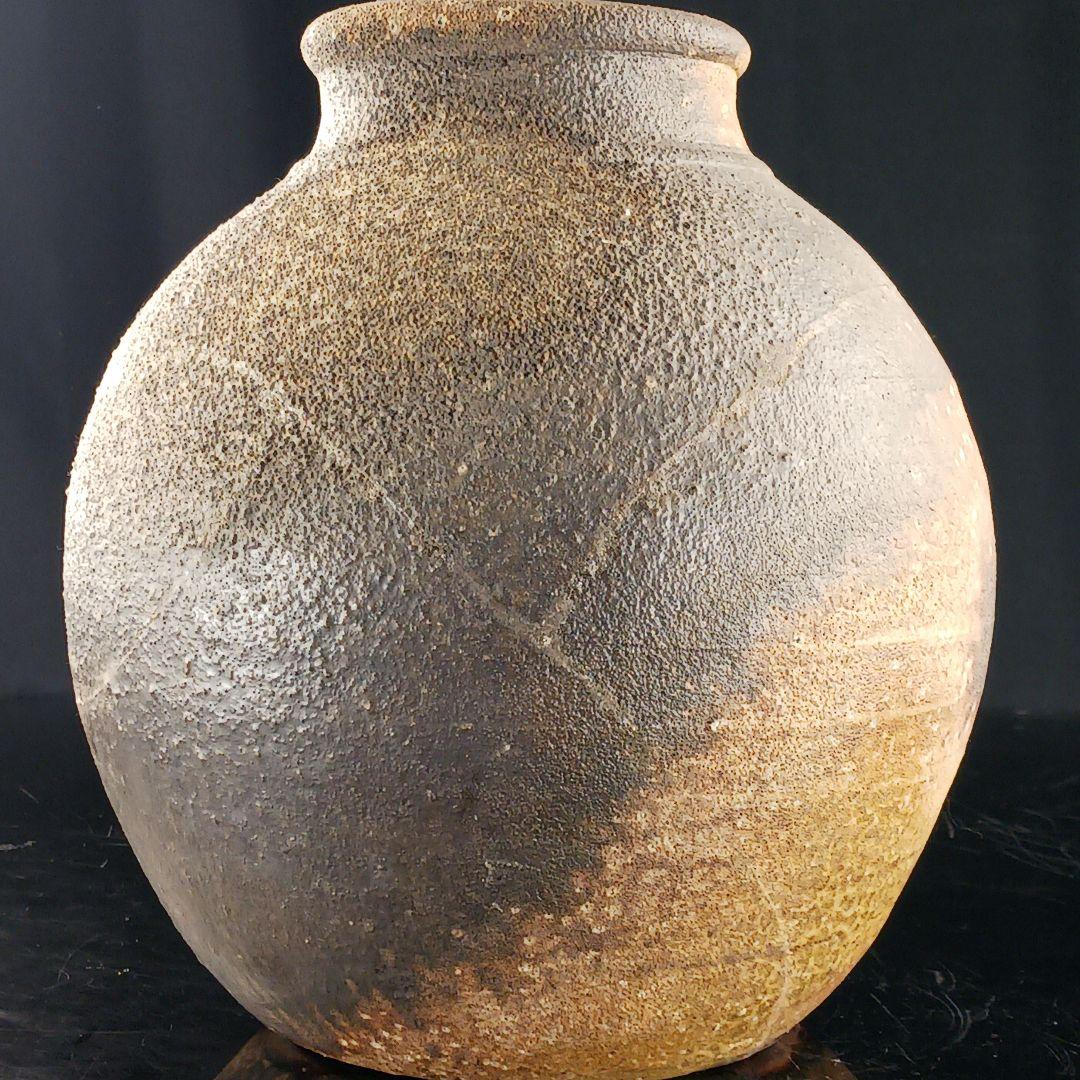 Y317-2 備前焼 最上位作品 人間国宝 藤原啓 本人作 備前大壷 二重共箱